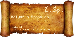 Bolyós Szabolcs névjegykártya