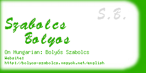 szabolcs bolyos business card