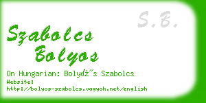 szabolcs bolyos business card